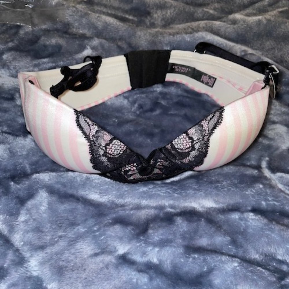 Victoria Secret Pink and White Stripped Bombshell Bra